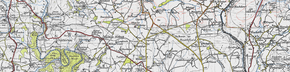 Old map of Longcross in 1946