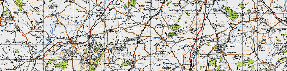 Old map of Longden in 1947