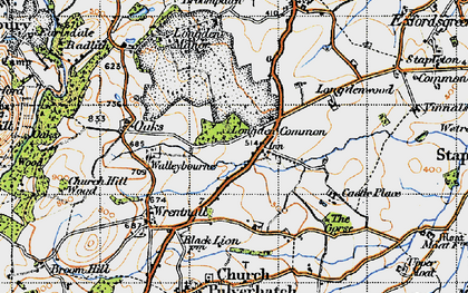 Old map of Longden Common in 1947