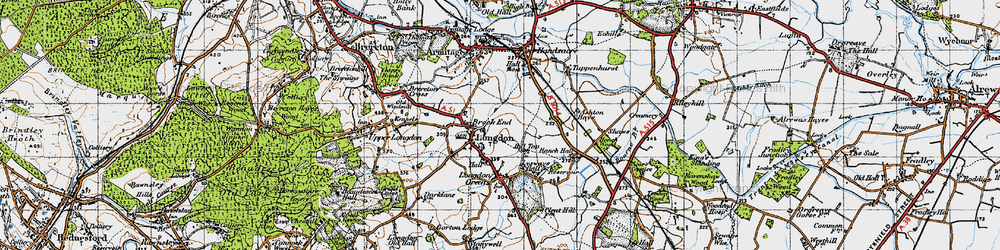 Old map of Longdon in 1946
