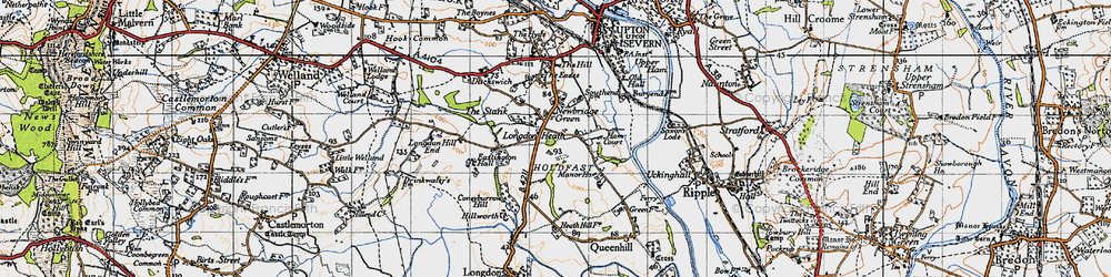 Old map of Longdon Heath in 1947