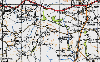 Old map of Longdon Hill End in 1947