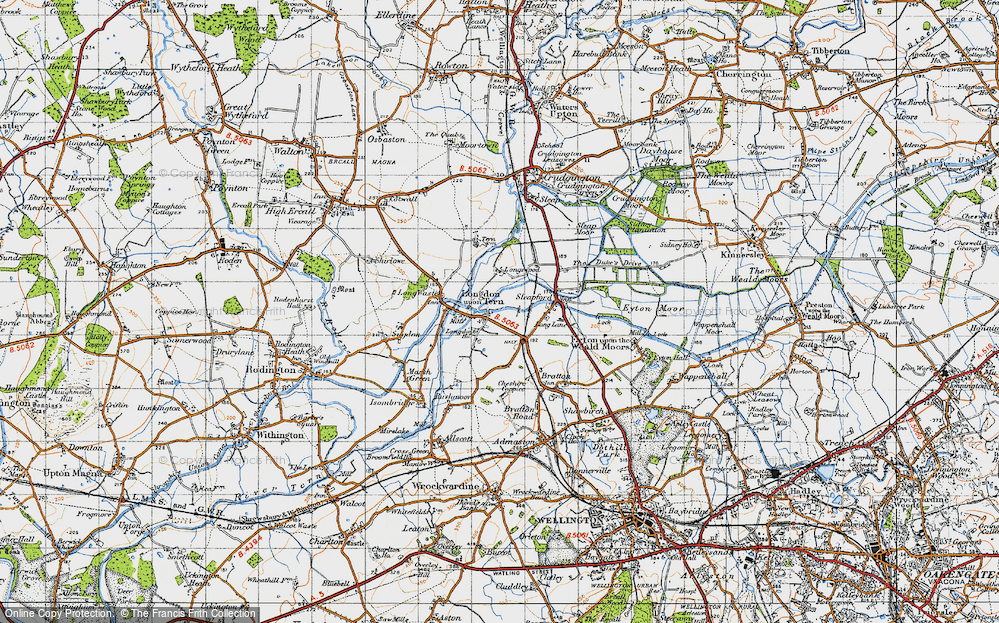 Old Map of Longdon on Tern, 1947 in 1947