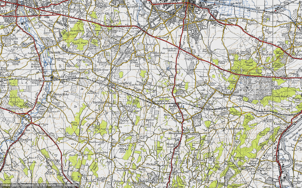 Old Map of Longfield Hill, 1946 in 1946