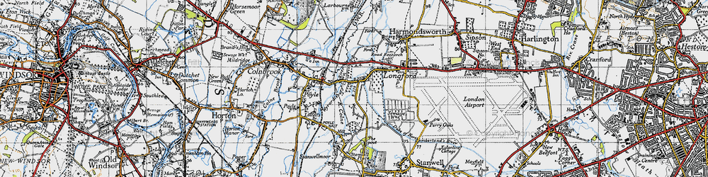 Old map of Longford in 1945