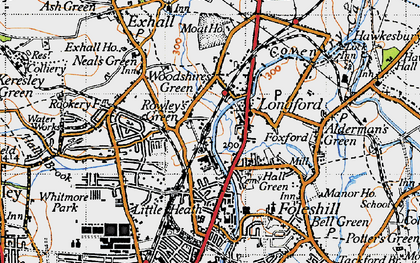 Old map of Longford in 1946