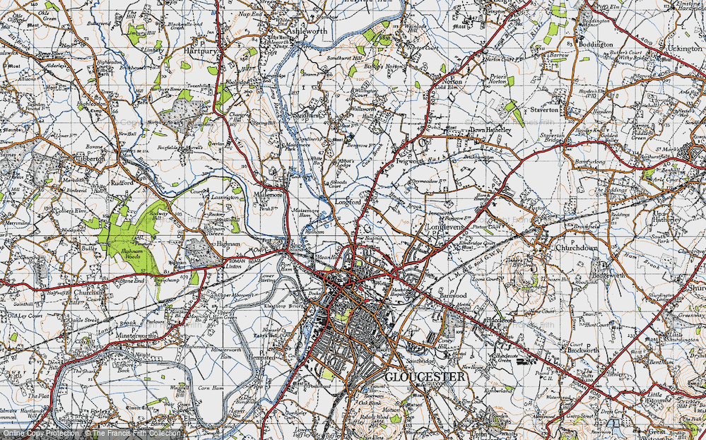Old Map of Longford, 1947 in 1947