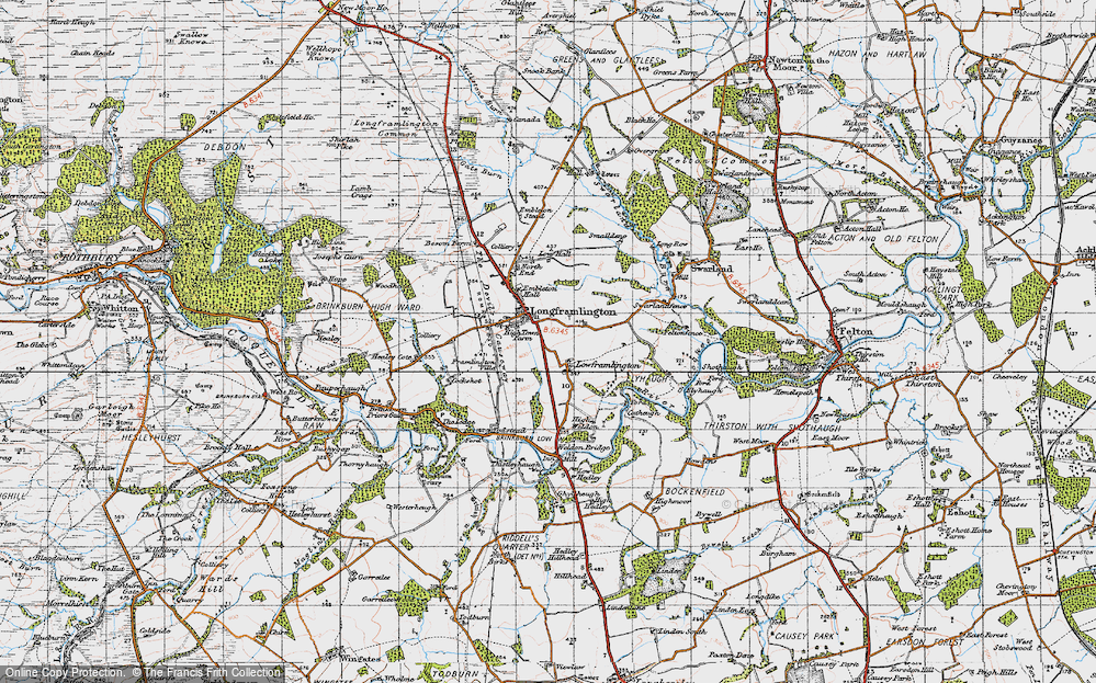 Old Map of Longframlington, 1947 in 1947