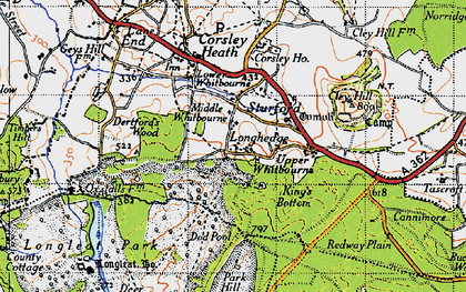 Old map of Longhedge in 1946