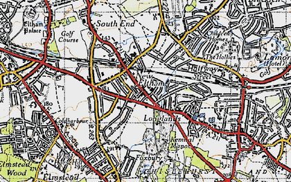 Old map of Longlands in 1946