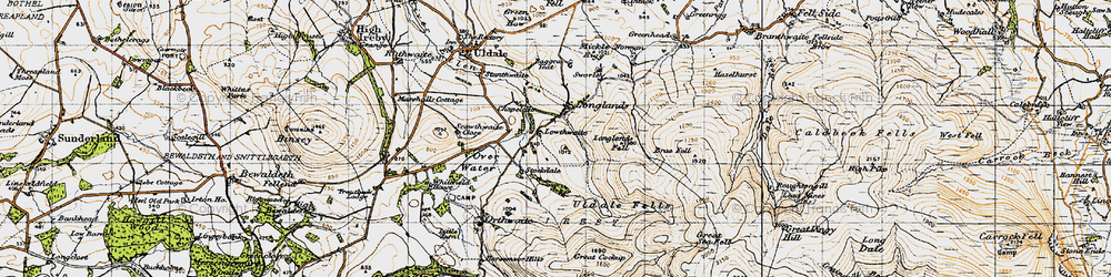 Old map of Brae Fell in 1947