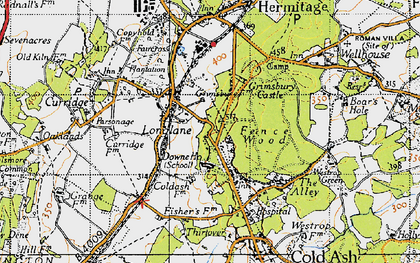 Old map of Longlane in 1945