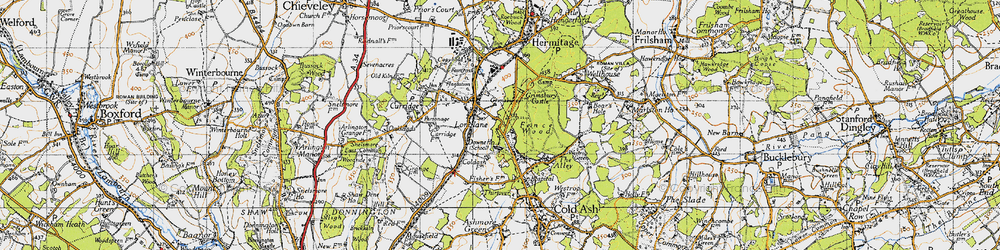Old map of Longlane in 1945