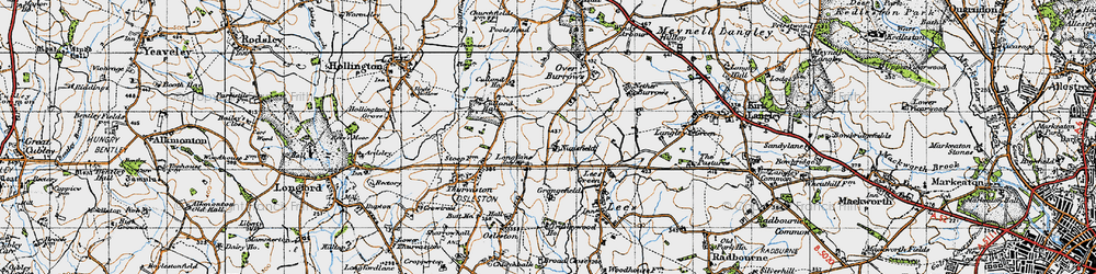 Old map of Longlane in 1946