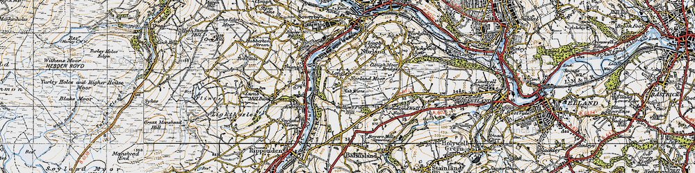 Old map of Longley in 1947