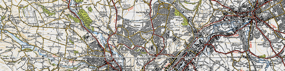 Old map of Longley in 1947