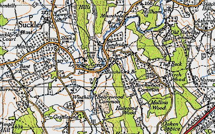 Old map of Bearswood Common in 1947