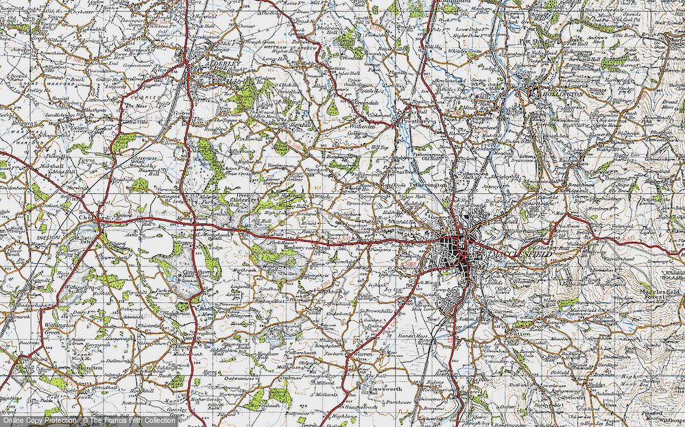Old Map of Historic Map covering Whirleybarn in 1947
