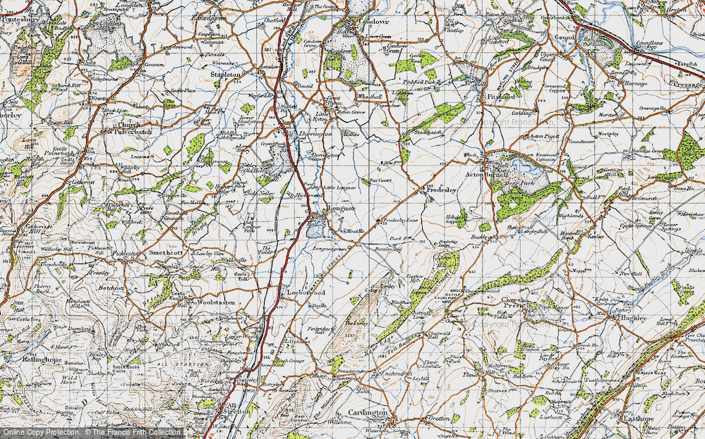 Old Map of Longnor, 1947 in 1947