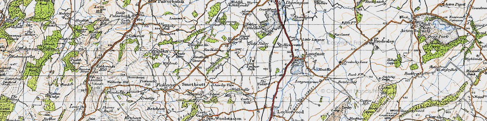 Old map of Longnor Park in 1947