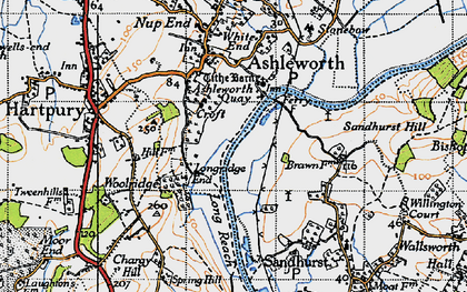 Old map of Longridge End in 1947