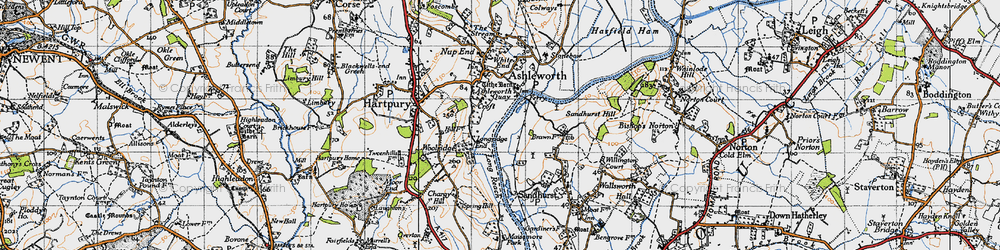 Old map of Longridge End in 1947