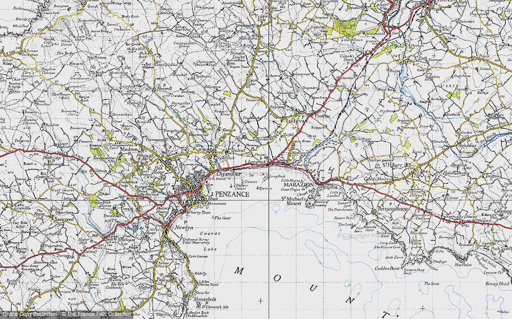 Old Map of Historic Map covering Tolver in 1946