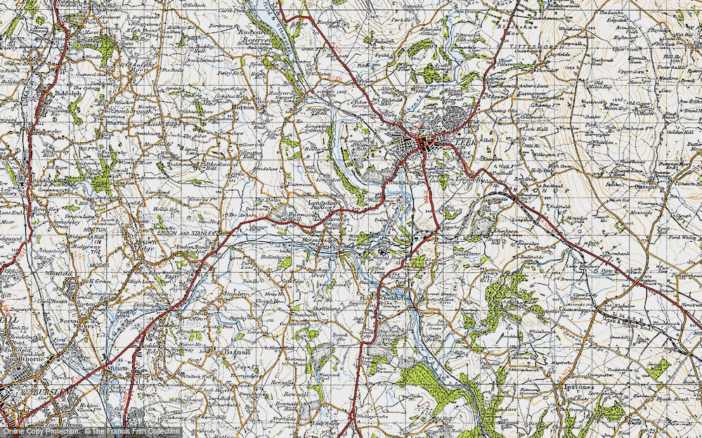 Old Map of Longsdon, 1947 in 1947