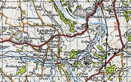 Old map of Longsdon in 1947