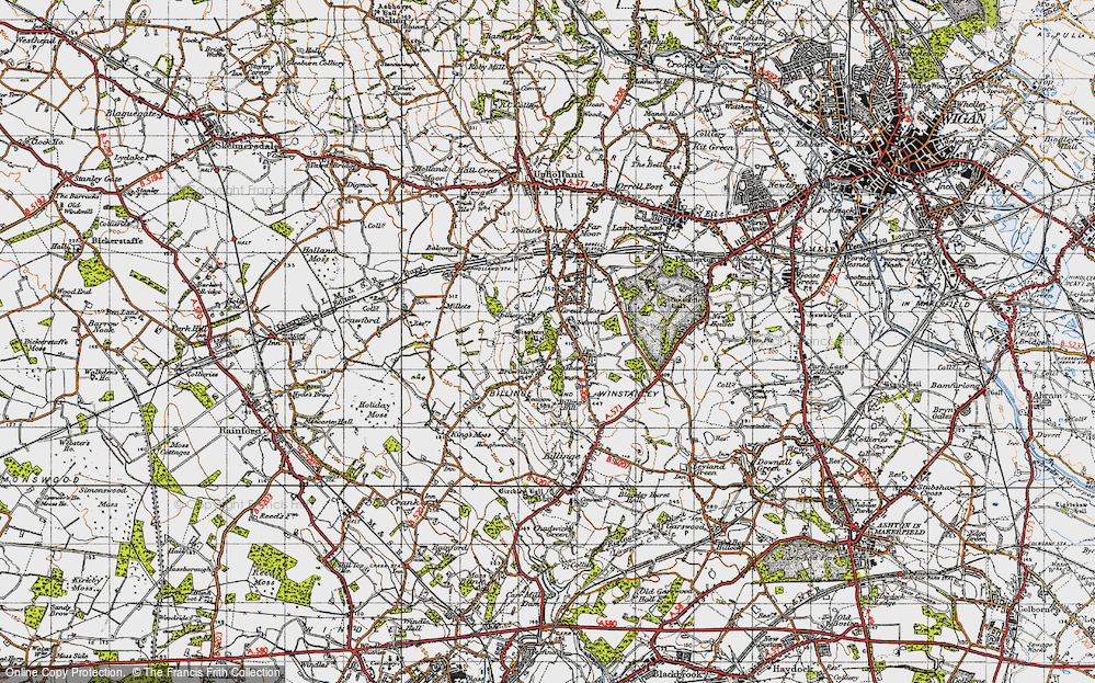 Old Map of Longshaw, 1947 in 1947