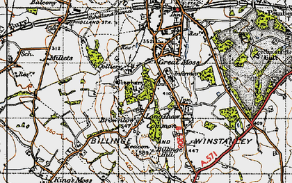 Old map of Longshaw in 1947
