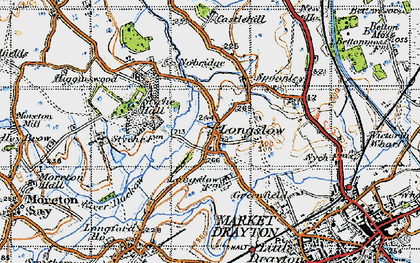 Old map of Longslow in 1947