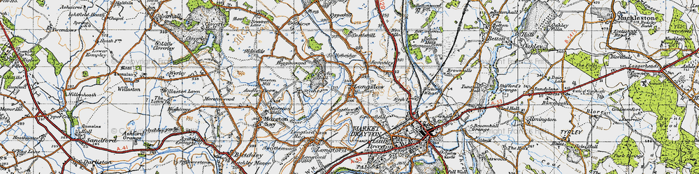 Old map of Longslow in 1947