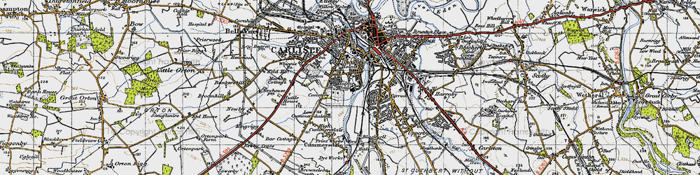 Old map of Longsowerby in 1947