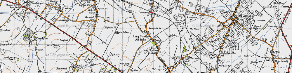 Old map of Longstanton in 1946