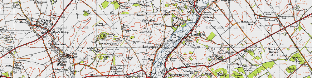 Old map of Longstock in 1945