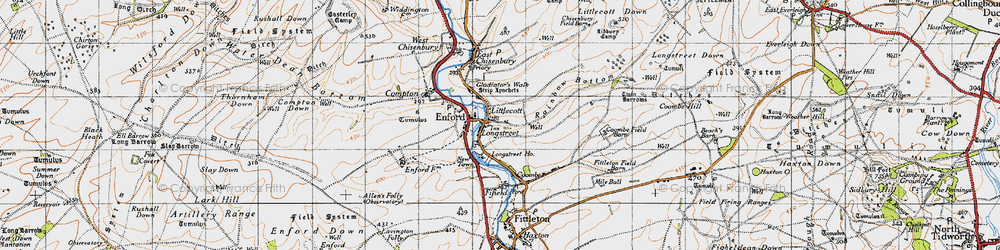Old map of Longstreet in 1940
