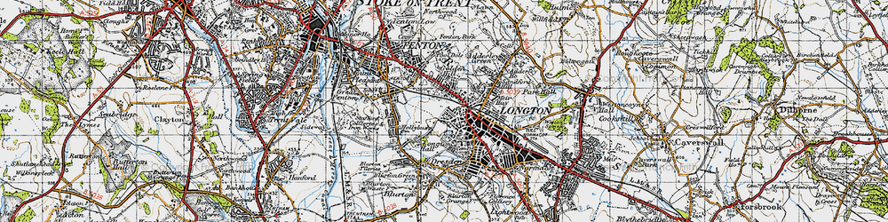 Old map of Longton in 1946