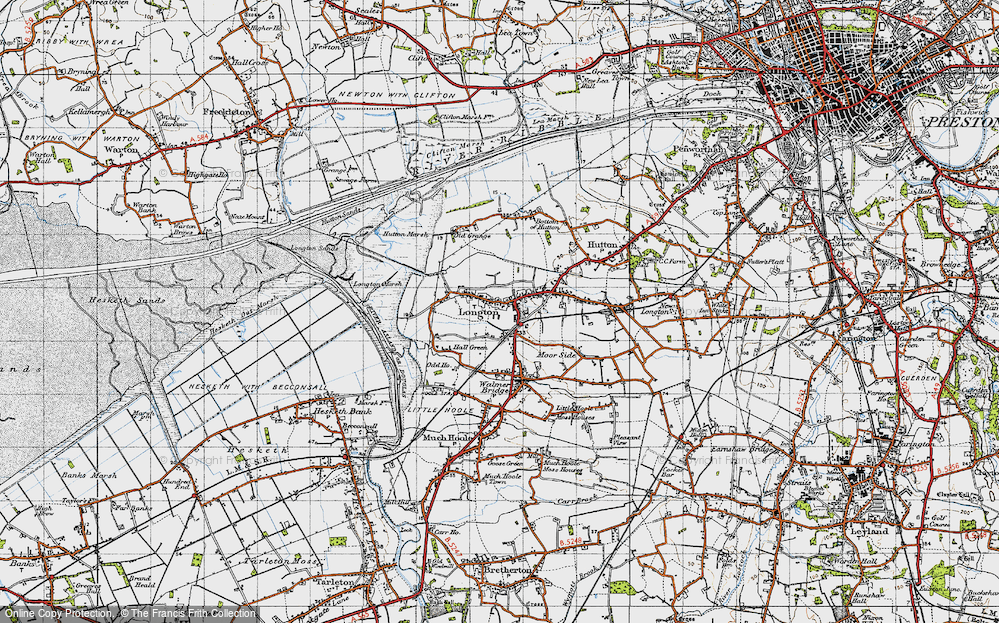 Old Map of Longton, 1947 in 1947