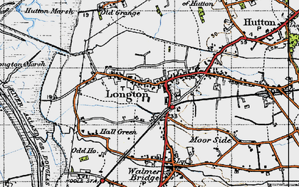 Old map of Longton in 1947