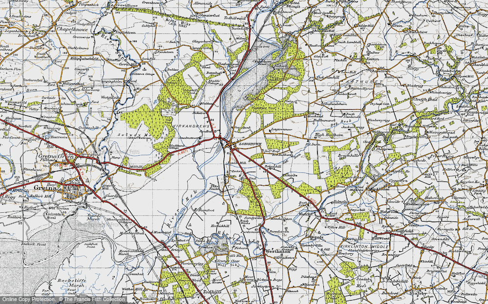 Old Map of Historic Map covering Smalmstown in 1947