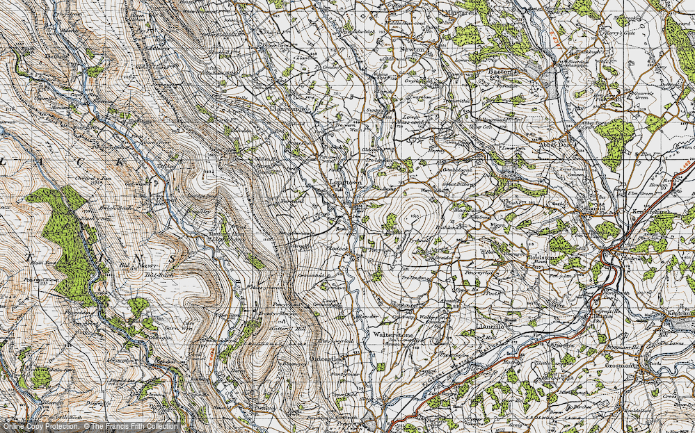 Old Map of Historic Map covering Longtown Castle in 1947
