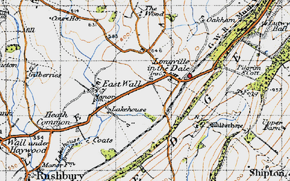 Old map of Longville in the Dale in 1947