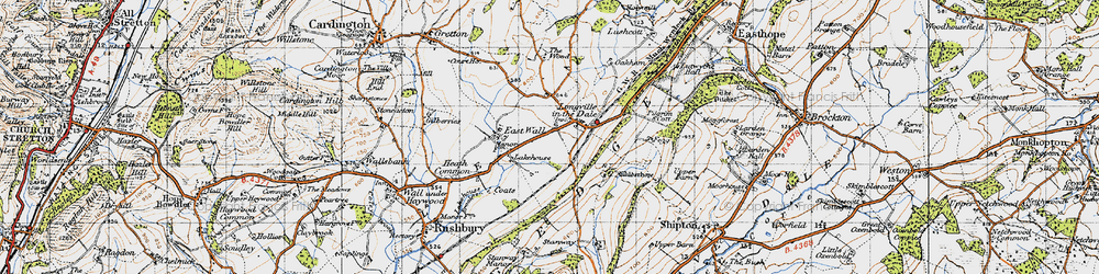Old map of Wilderhope Manor in 1947