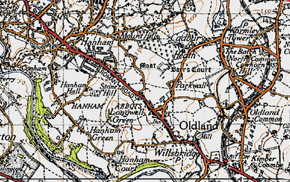 Old map of Longwell Green in 1946