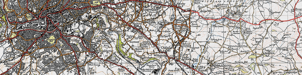 Old map of Longwell Green in 1946