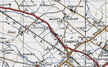 Old map of Longwick in 1947