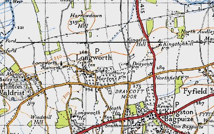 Old map of Longworth in 1947