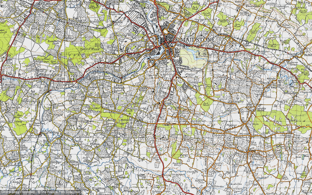 Old Map of Loose Hill, 1940 in 1940