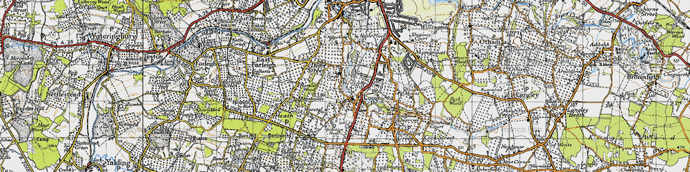 Old map of Loose Hill in 1940